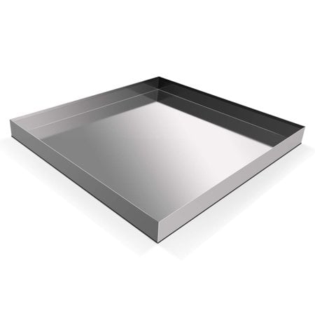 Washing Machine Drain Pan-28"" x 30"" x 2.5"" Heavy Duty 304 Stainless Steel Washing Machine Tray with anti-slip bottom pad No Hole