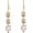 S925 Hook Gold Color, variant on Geometric Shaped Love Heart CZ Bridal 925 Sterling Silver Dangle Earrings for Wedding, Prom or Pageant