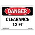 thumbnail image 1 of SignMission OS-DS-A-1218-L-2468 12 x 18 Po Signe de Danger OSHA - Dégagement 12 Pi., 1 of 1