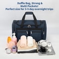 thumbnail image 3 of 20 inch Gym Bag for Men, Weekender Overnight Bag for Traveling (Navy), 3 of 6