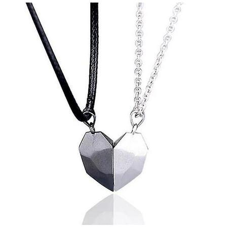 

Two Souls One Heart Pendant Magnet Necklaces For Couple--(WESELLER)
