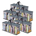 thumbnail image 1 of Juego de 6 bolsas de almacenamiento para DVD Stock Your Home de PVC gris, 1 of 7