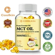 Coolkin MCT OIL Capsules 3000mg - Weight Loss, Digestive Support,Brain and Skin Health(30/60/120pcs)