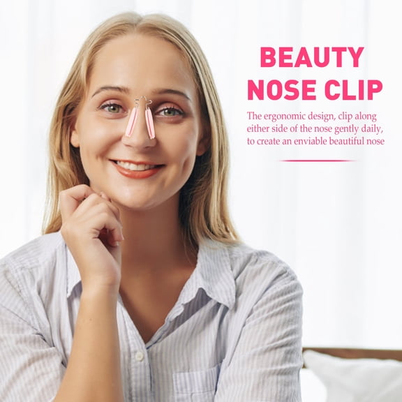 Yardwe 2Pcs Nose Shaper Clips Pink Silicone Ergonomic Design for Nose Lifting and Straightening Adults Daily Use