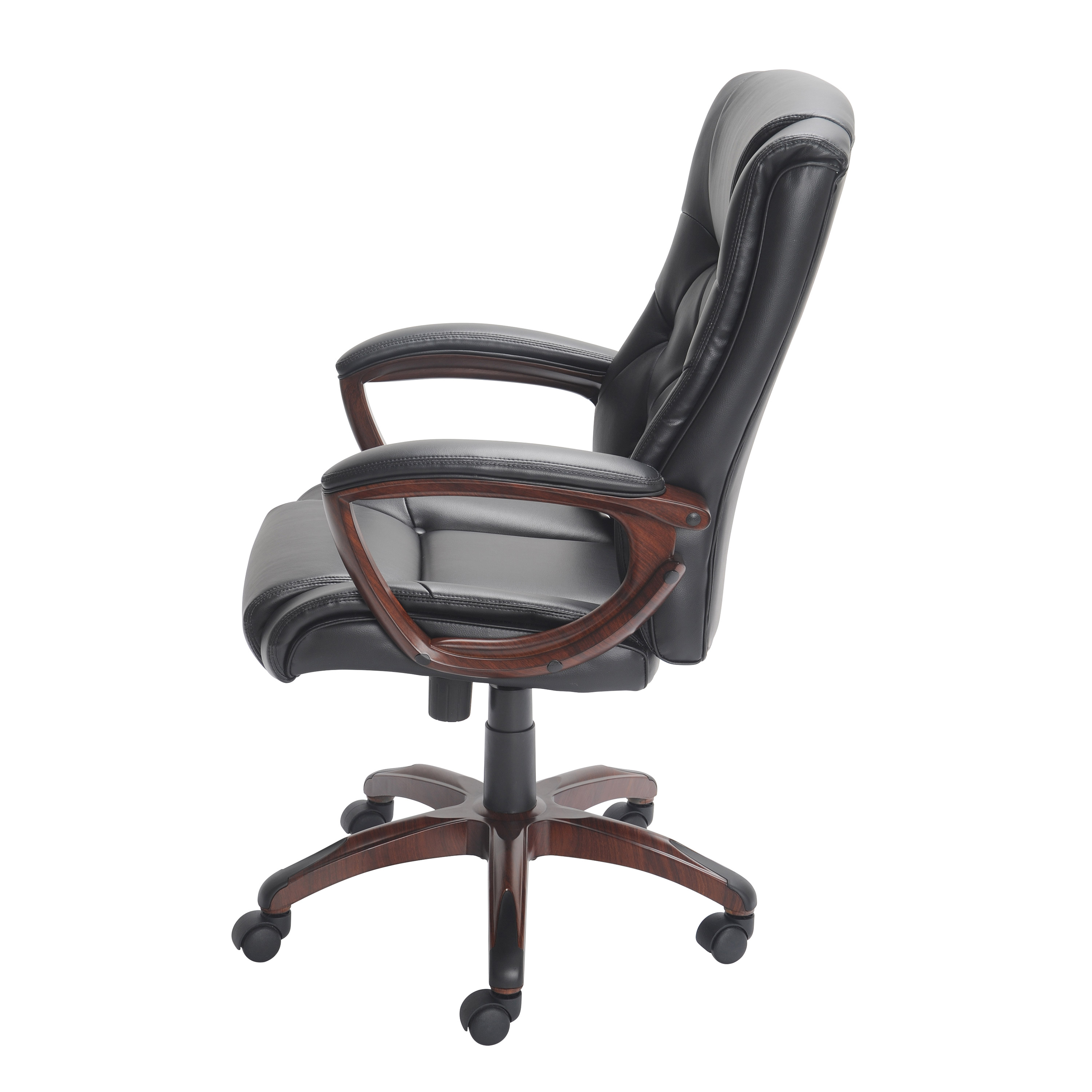 Better Homes and Gardens Executive, Mid-Back Manager's Office Chair with Arms, Black Bonded Leather - image 4 of 9