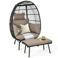 Free Shipping! DEXTRUS Wicker Egg Chair with Ottoman,with Stand