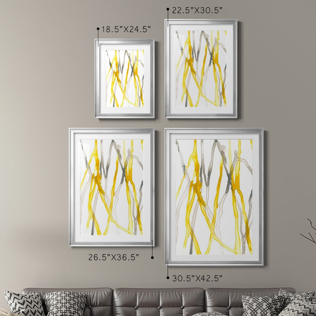 Wexford Home Runnel XIX Premium Framed Print, 26.5" x 36.5" - Ready to Hang, Silver (Set of 2)