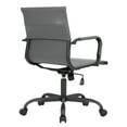 thumbnail image 4 of LeisureMod Harris Leather Office Desk Chair with Swivel Armrests Modern Adjustable Executive Conference Chair for Office and Home (Grey), 4 of 6