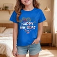thumbnail image 2 of mgoYE 250th Anniversary USA Shirt Long Sleeve Girls Boys American Flag 250th Anniversary Commemorative Tee, Crew Neck Loose Fit Daily Tee(Blue,11-12 Years), 2 of 5