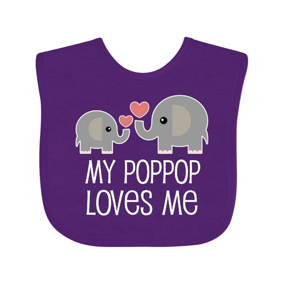 Inktastic My Poppop Loves Me Grandkids Boys or Girls Baby Bib