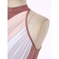 thumbnail image 3 of Miutii Women's Color Block Lyrical Dance Costume Long Maxi Dress Split Leotard for Modern Dusty Pink L, 3 of 9