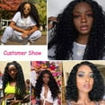 thumbnail image 6 of 3/4 Pcs Deep Wave Hair Bundles, 12-40Inch Unprocessed Indian Virgin Human Hair Weave Bundles, Deep Curly Remy Hair Extensions, Natural Color, 6 of 6