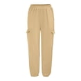 thumbnail image 4 of WTXUE Girls Cargo Pants, Scrub Pants Women's Loose Cargo Pants Retro Multi Pocket Low Waist Drawstring Pig Nose Buckle Slim, Scrub Pants Pantalones De Mujer, Bronze, 4 of 6