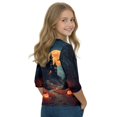 thumbnail image 4 of Grblisyd Boys Girls Halloween 3/4 Sleeve Shirt Pumpkin Ghost Graphic T-Shirt Tee Top Kid Fashion Fall Crew Neck Clothes, 4 of 6