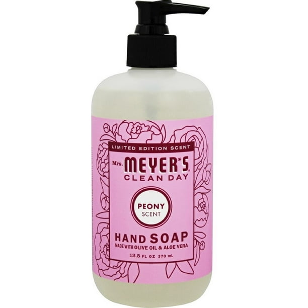 Mrs. Meyers Clean Day Liquid Hand Soap, Peony 12.5 oz (Pack of 3