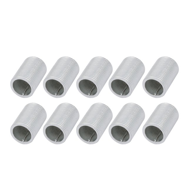 Unique Bargains 10Pcs M14 Full Threaded Lamp Nipple Pass-Through Pipe Connector 20mm Length