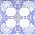 thumbnail image 3 of Metal Light Switch Plate Cover Mandala Purple White Floral Pattern Damask MDL074, 3 of 13