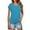 Sky Blue, variant on Women's V Neck Cap Sleeve Top Side Ruched Detail Stretchy Soft Tshirt Feminine Slim Fit Casual Summer Blouse