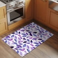 thumbnail image 2 of 2x3 Ft Entryway Area Rug, Spring Purple Leaves Kitchen Rug Runner Washable Floor Mat, Country Leaf Plants Pastoral Non Slip Indoor Door Mat Throw Carpet for Bathroom Living Room Bedroom, 2 of 8