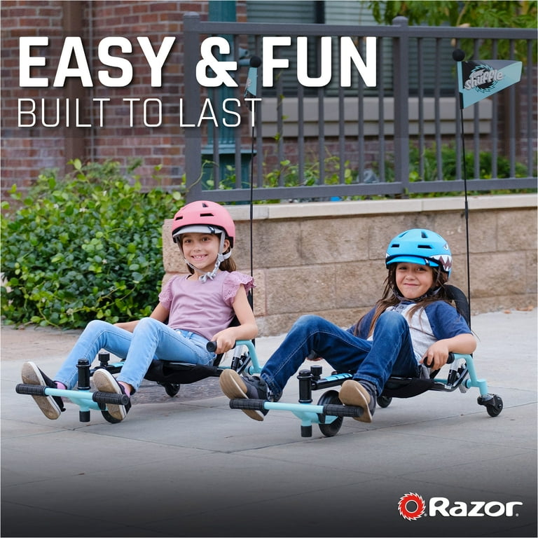 Crazy Cart Shuffle by Razor, Kid-Powered Drifting Go-Kart, Ride-on