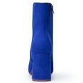 thumbnail image 2 of JORYA Women's Square Toe Chunky Heels Side Zipper Blue Ankle Boots, 2 of 8