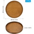 thumbnail image 2 of PATIKIL Wood Serving Tray 8 Inch, 2 Pack Round Decorative Platter for Home Decor Kitchen Table Candle Holder, Brown, 2 of 7