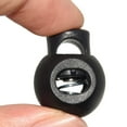 thumbnail image 3 of Flyshop Black Plastic Single Hole Spring Loaded Round Toggles Stopper Fastener Slider Cord Lock End, 24 x 20 x 16mm (0.95" x 0.79" x 0.63"), 10 PCS, 3 of 5
