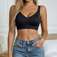thumbnail image 4 of CBASIHI Womens Cotton High Support Sports Bras- Push Up Adjustable Straps Wireless Rib Knit Yoga Workout Bras Black Size M, 4 of 6