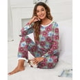 thumbnail image 5 of Women's Long Sleeve Sleepwear Soft Crew Neck Pyjama Set, 5 of 5