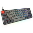 thumbnail image 3 of RisingPro 61 Key Compact Waterproof Mechanical Gaming Keyboard RGB LED Backlit Linear & Quiet Gray MX Dark Gray, 3 of 10