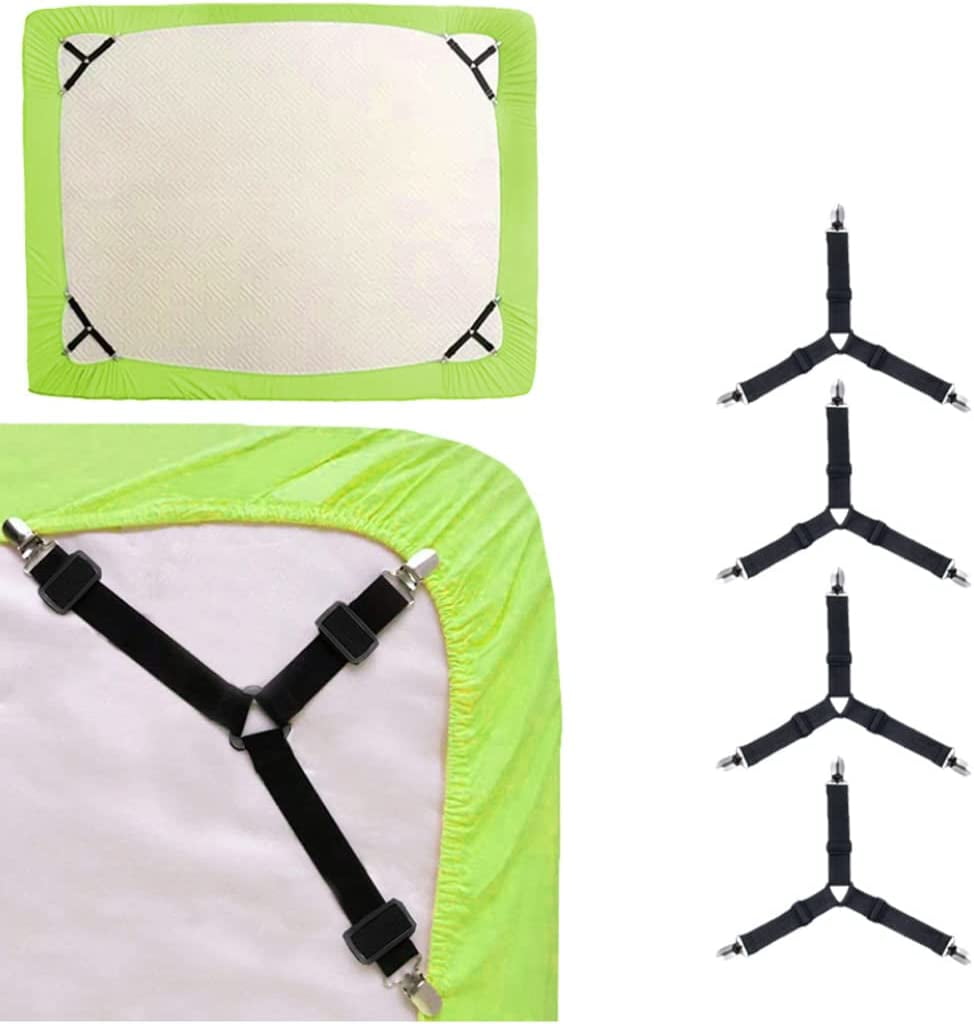 Easy to Use Bed Sheet Holder Straps Adjustable Triangle Elastic Bed