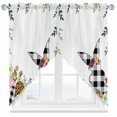 thumbnail image 2 of Easter Spring Bunny Eggs Swag Curtain Valance for Windows, Plaid Rabbit Window Treatments Short Swag Topper for Kitchen Windows Bathroom Bedroom, 36"x45", 2 of 8