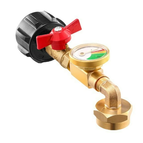Propane Tanks Refill Adapter with Gauge Solid Brass Propane Refill Adapter 5.7in