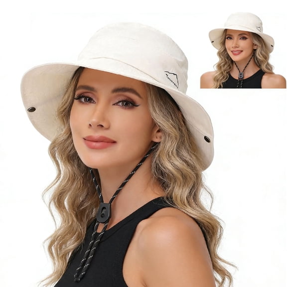 zrova Women's 2-in-1 Zip-Off Sun Visor Bucket Hat - UPF 50 UV Protection Wide Brim Safari Fishing Hat