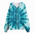 thumbnail image 4 of Towmus Womens Zip Up Hoodies Long Sleeve Crew Neck Printed Trendy Oversize Tops Drawstring Gradient Hoodies with Pockets for Fall Winter, 4 of 5