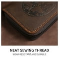 thumbnail image 3 of Imitation Leather Business Card Holder Bag Small Brown Zipper Case ID Credit Cards Wallet Coin Purse with Dragon Pattern for Men Women Gifts, 3 of 17
