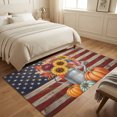 thumbnail image 4 of Area Rugs 4'x6'. Fall Pumpkins Sunflower Carpet Runner Indoor Outdoor Rugs Home Decor Aesthetic, American Flag Vintage Thanksgiving Non Slip Mats Washable Accent Rug for Living Room Bedroom, 4 of 8