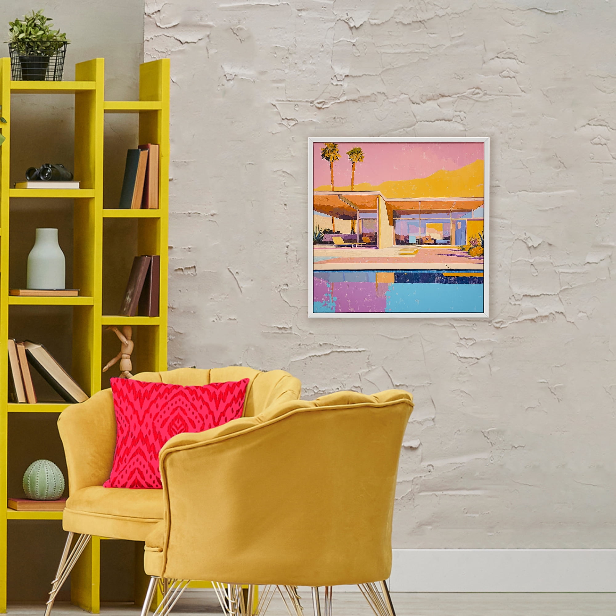 Stupell Industries Vivid Villa at Sunset White Framed Giclee Art, design by Walker Noble