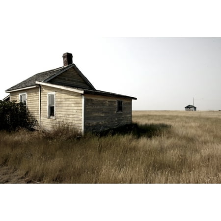 Abandoned Building In Ghost Town Of Robsart Saskatchewan Canada Stretched Canvas - Greg Huszar Photography  Design Pics (18 x