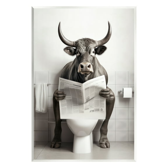 Stupell Industries Cattle Reading Newspaper Animals & Insects Painting Unframed Art Print Wall Art, 10 x 15