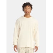 No Boundaries Cotton Washed Tee with Long Sleeves, Men's & Big Men's