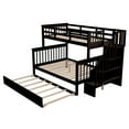 thumbnail image 5 of Twin-Over-Full Bunk Bed with Twin size Trundle, Storage and Guard Rail for Bedroom, Dorm, for Adults, Espresso, 5 of 9