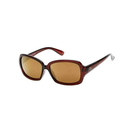 - Harley-Davidson Women's Crystal Sunglasses, Brown Frames & Brown Mirror Lens, Harley Davidson