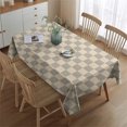 thumbnail image 2 of Beige Gray Checkerboard Checkered Pattern Rectangle Tablecloth 60"x84",Waterproof Polyester Rectangle Table Cloth, Wipeable Spillproof Polyester Tablecloth for Dining, Camping, Indoor and Outdoor, 2 of 5