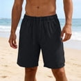 thumbnail image 6 of Big & Tall Summer Shorts for Men Casual Straight Elastic Waist Drawstring Loose Cargo Short with Zipper Pockets (2XL, Black), 6 of 9