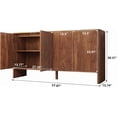thumbnail image 6 of Wirrytor Sideboard Storage Cabinet with Doors and Shelves, Buffet Cabinet with Storage, Credenza Storage Cabinet for Kitchen, Wooden Fluted Cabinet, Under TV Cabinet with Storage - Walnut, 6 of 10