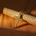thumbnail image 3 of Simple Men's Religious Necklace Silver Cross Stainless Steel Holy Prayer Cross Pendant Bible Cross Women's Necklace Gold Christian Gift, 3 of 5