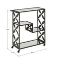 thumbnail image 3 of Weston Home Shasta Black Finish Mirrored Bar Cart with Shelf, 3 of 8
