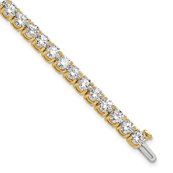 Auriga Fine Jewelry 14K Yellow Gold Lab Grown 12.5 cwt. Diamond 7 inch Tennis Bracelet for Women (Clarity- VS, Color- DEF)