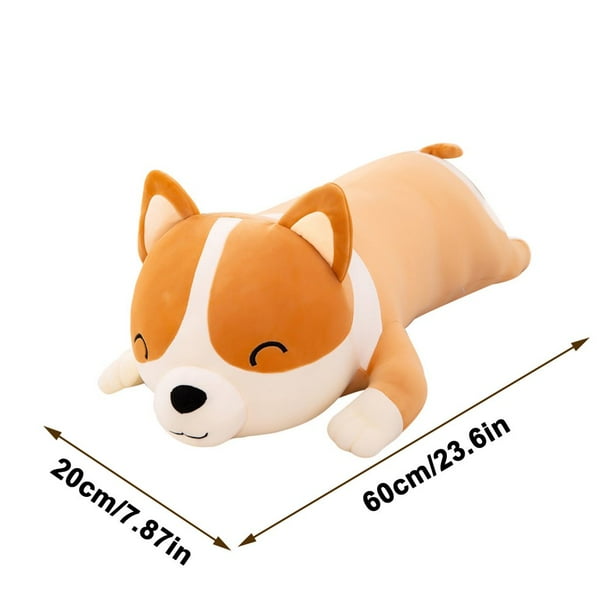Large Plush Doll Toys 24 Inch Corgi Dog Giant Plush Big Toy Plushie Stuffed Animal Pillow